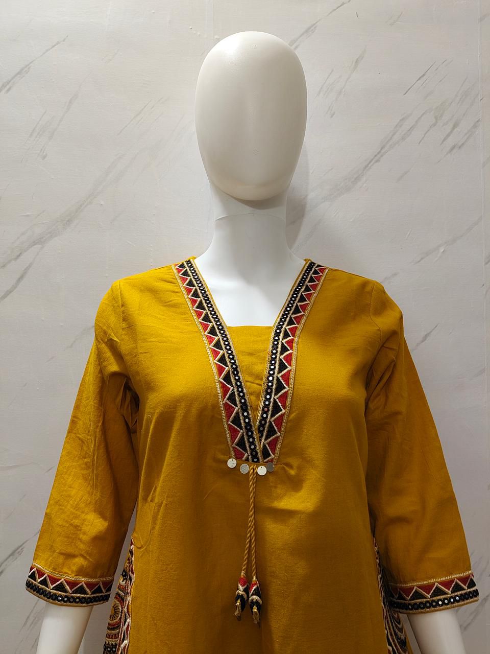 🌹🌹 fine Cotton flex fabric beautiful embroidery on neck, sleeves, pocket Kurti with plazo with cotton cotton flex🌹🌹 (SWSK03)