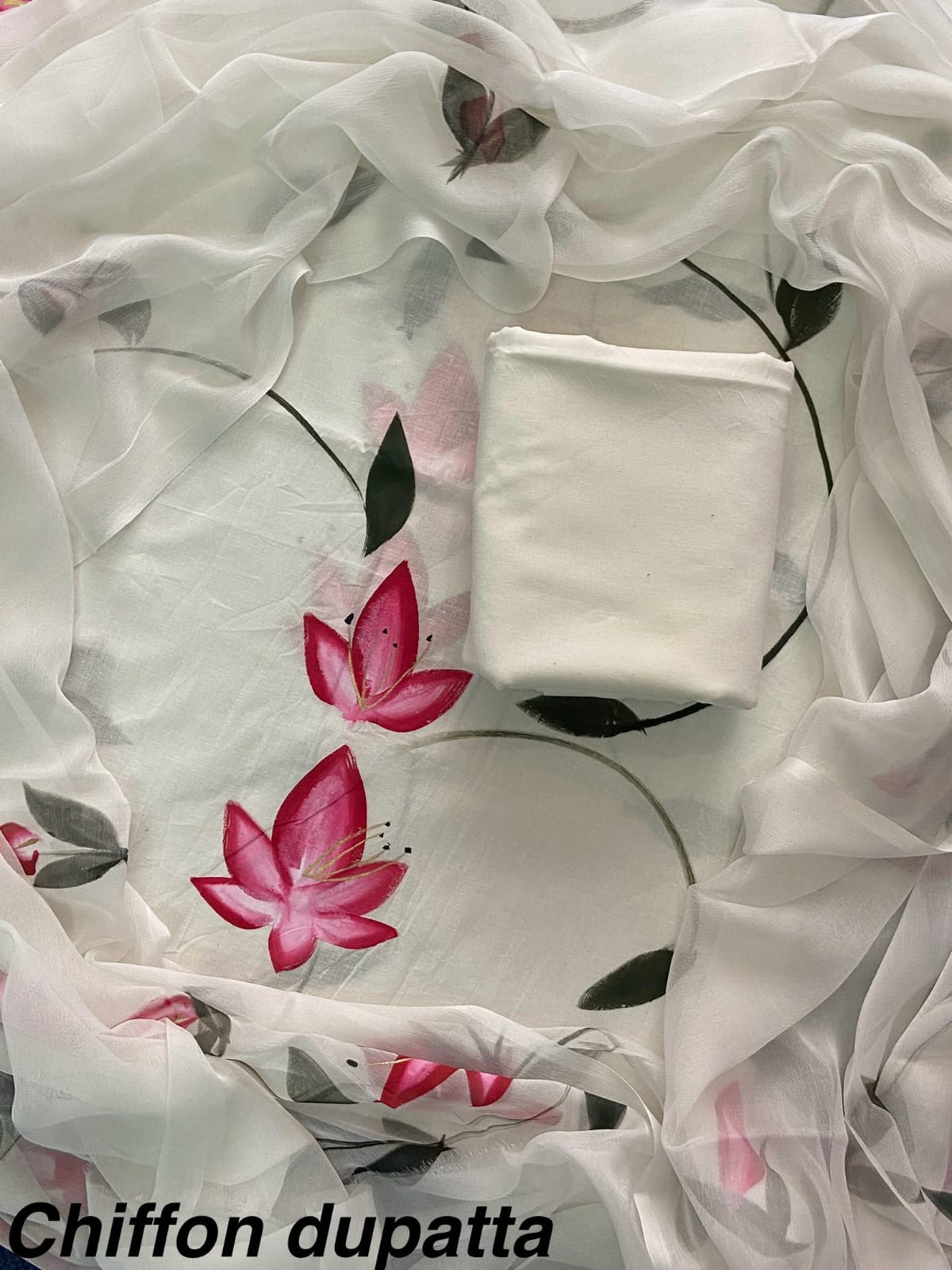 JAAL HAND BLOCK PRINT COTTON SUIT SET WITH CHIFFON DUPATTA(WACFCOTMU35)