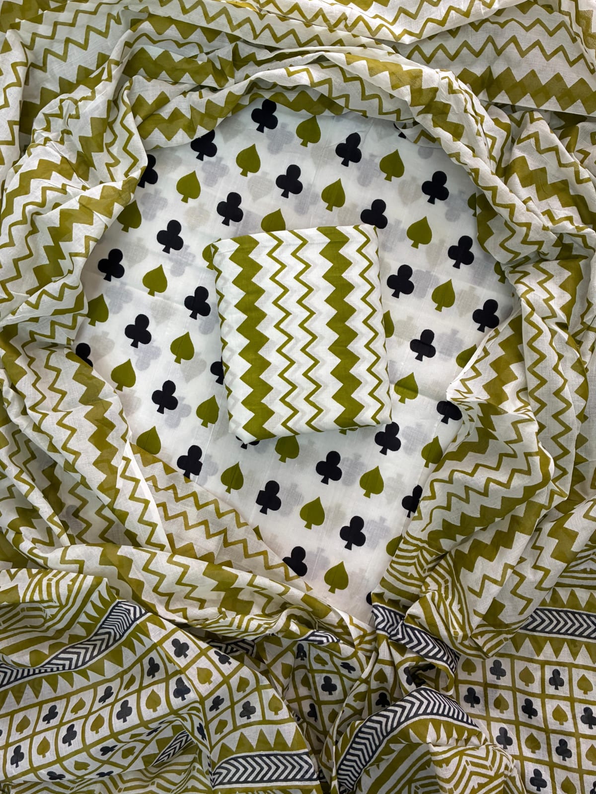 ELEGANT HAND BLOCK PRINT COTTON SUIT SET WITH MULMUL DUPATTA(WACOTMU16)