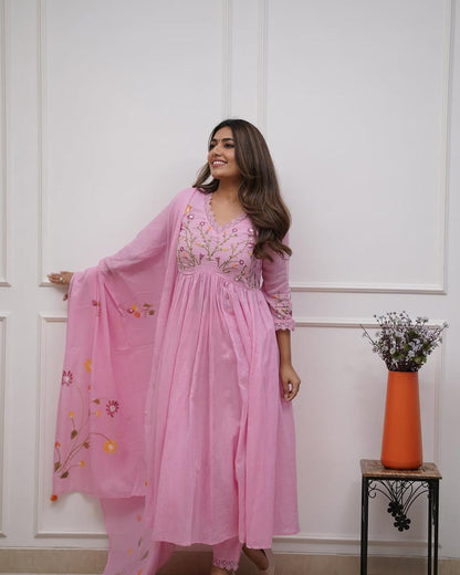 we have included a beautifully cotton malmal printed dupatta Upgrade your wardrobe with this stunning ensemble and step out in style! (SWSK21)
