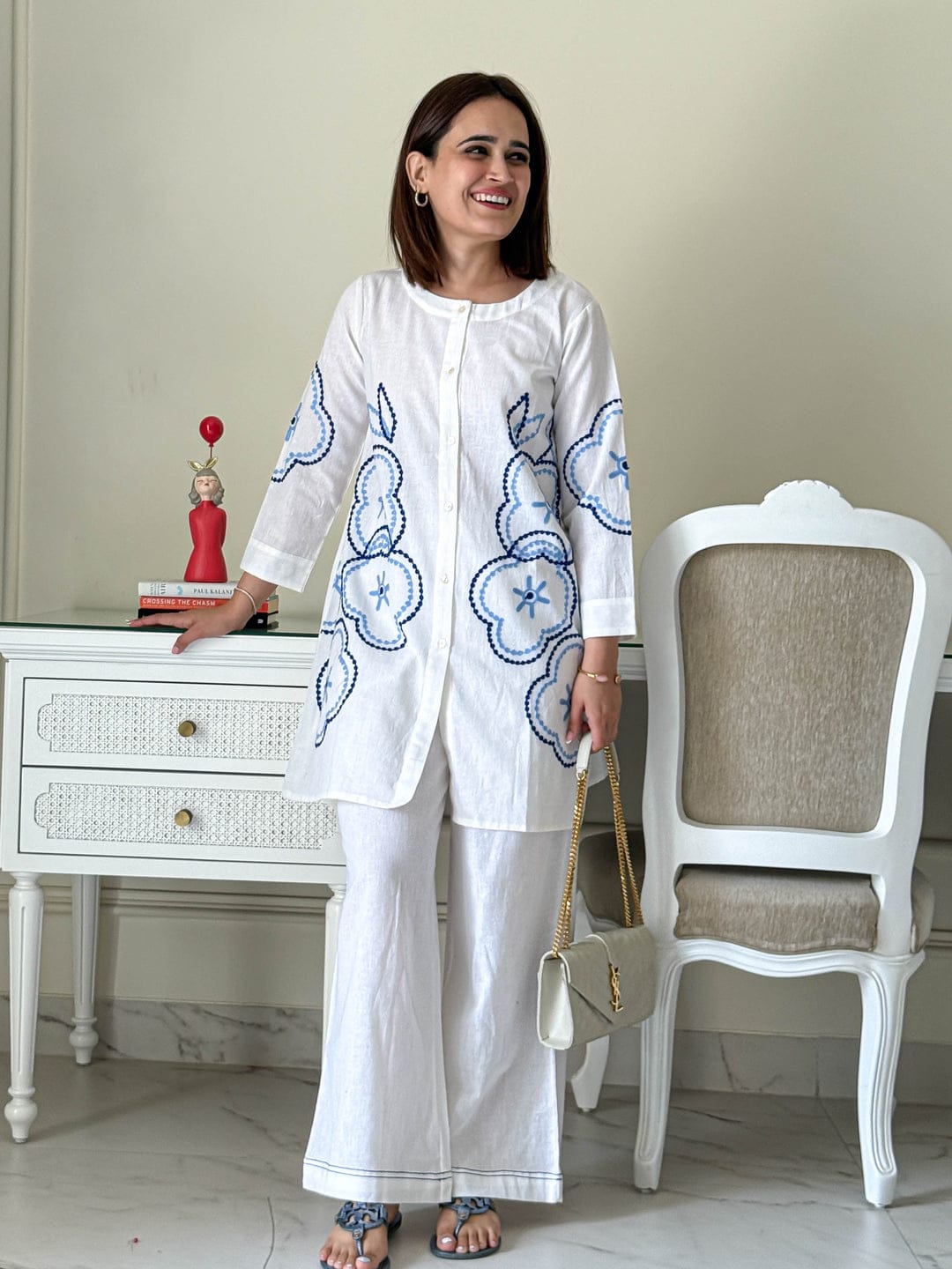 💕💝Whimsical whites/ black / blue  and everything nice! 😍✨ Our  Power Pause Co-ord Set is your perfect summer essential! 🤍🖤☀️✨(SWSK28)