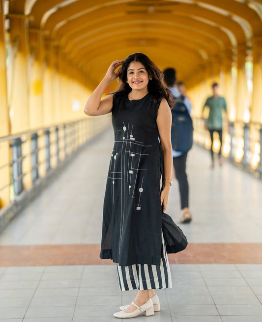 New in the festive  kurta Plazzo set. Get your hands on our beautiful  kurti with intricate embroidery work  perfect for any auspicious occasion. (SWSK29)