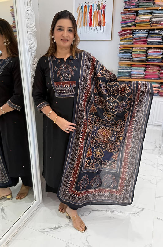 Classic Ethnic Printed Kurta Set with Dupatta for Daily & Festive Wear(RD032)