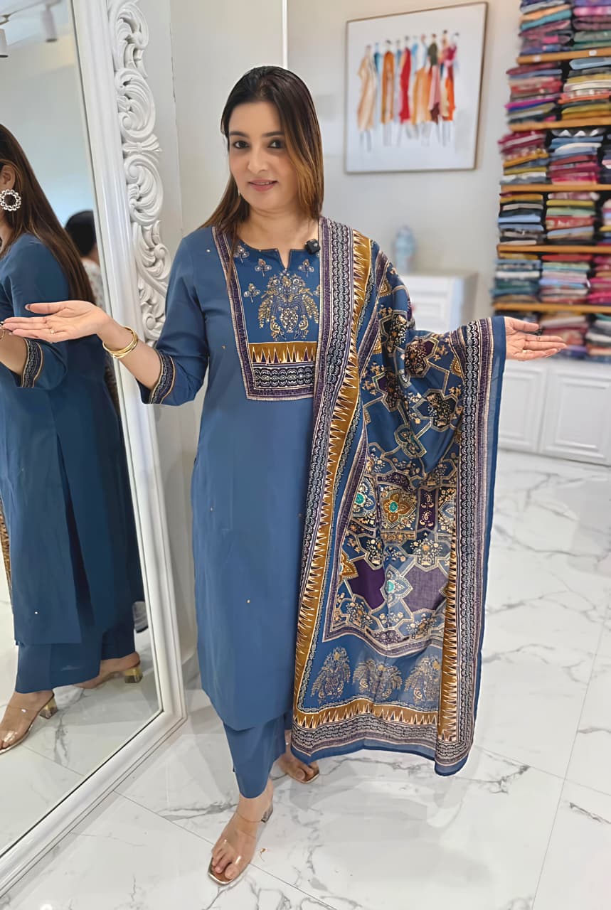 Classic Ethnic Printed Kurta Set with Dupatta for Daily & Festive Wear(RD032)