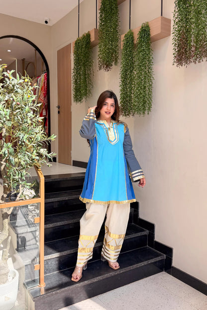 Most Viral Kareena Kapoor Style Cotton Kurta Set with Premium Gota Patti Work (RD034)