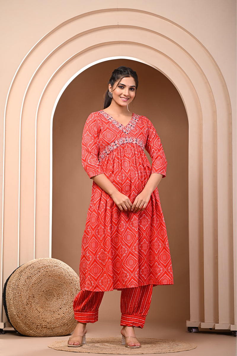 *Featuring our beautiful new Red Nayra Suit Set in soft fabric which is embellished with delicate work and prints,