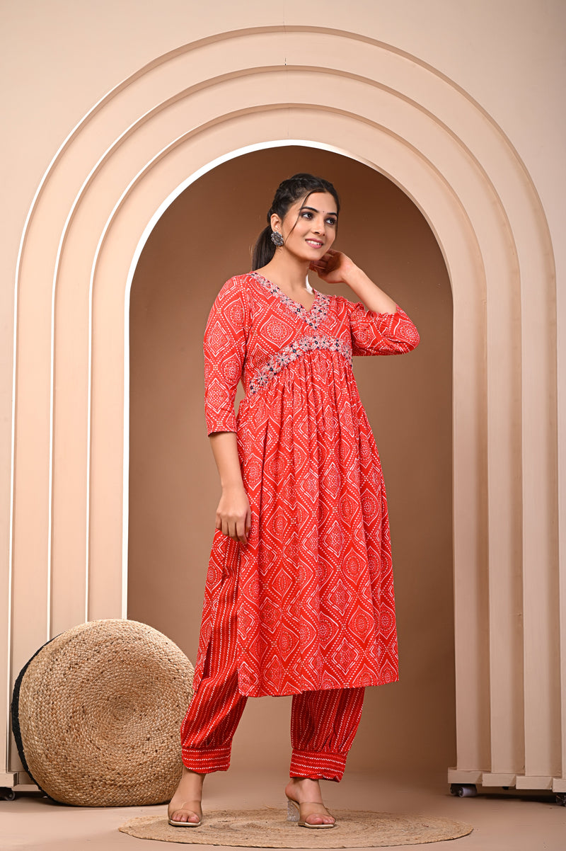 *Featuring our beautiful new Red Nayra Suit Set in soft fabric which is embellished with delicate work and prints,