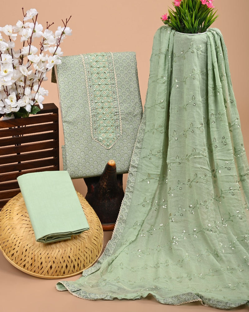 Designer Gota Work Suit Set with Chiffon Dupatta (SWCHGT06)