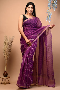 Exclusive hand Block Printed Kota Doria Saree (SWSRKO27)