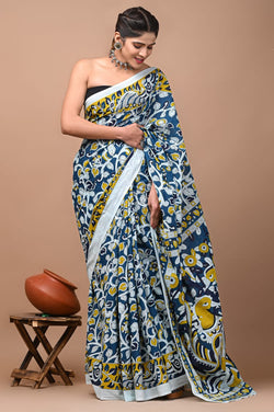 Premium Hand Block Printed Pure Cotton Saree