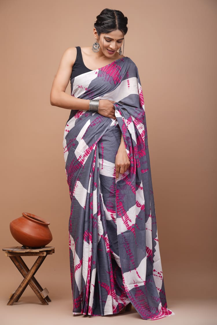 Copy of New Exclusive Block Printed Pure Cotton Saree