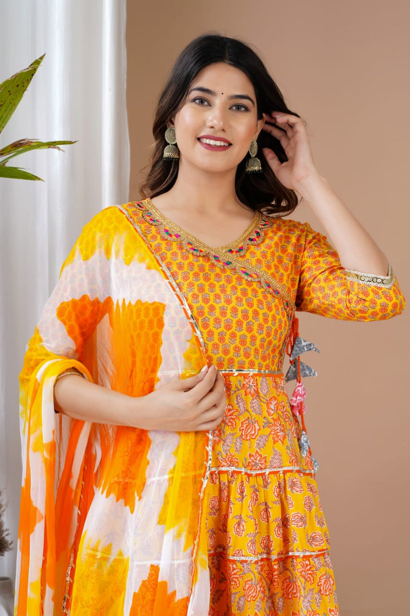 Full flair kurti with full flair sharara and dupatta sets (SWRD40)