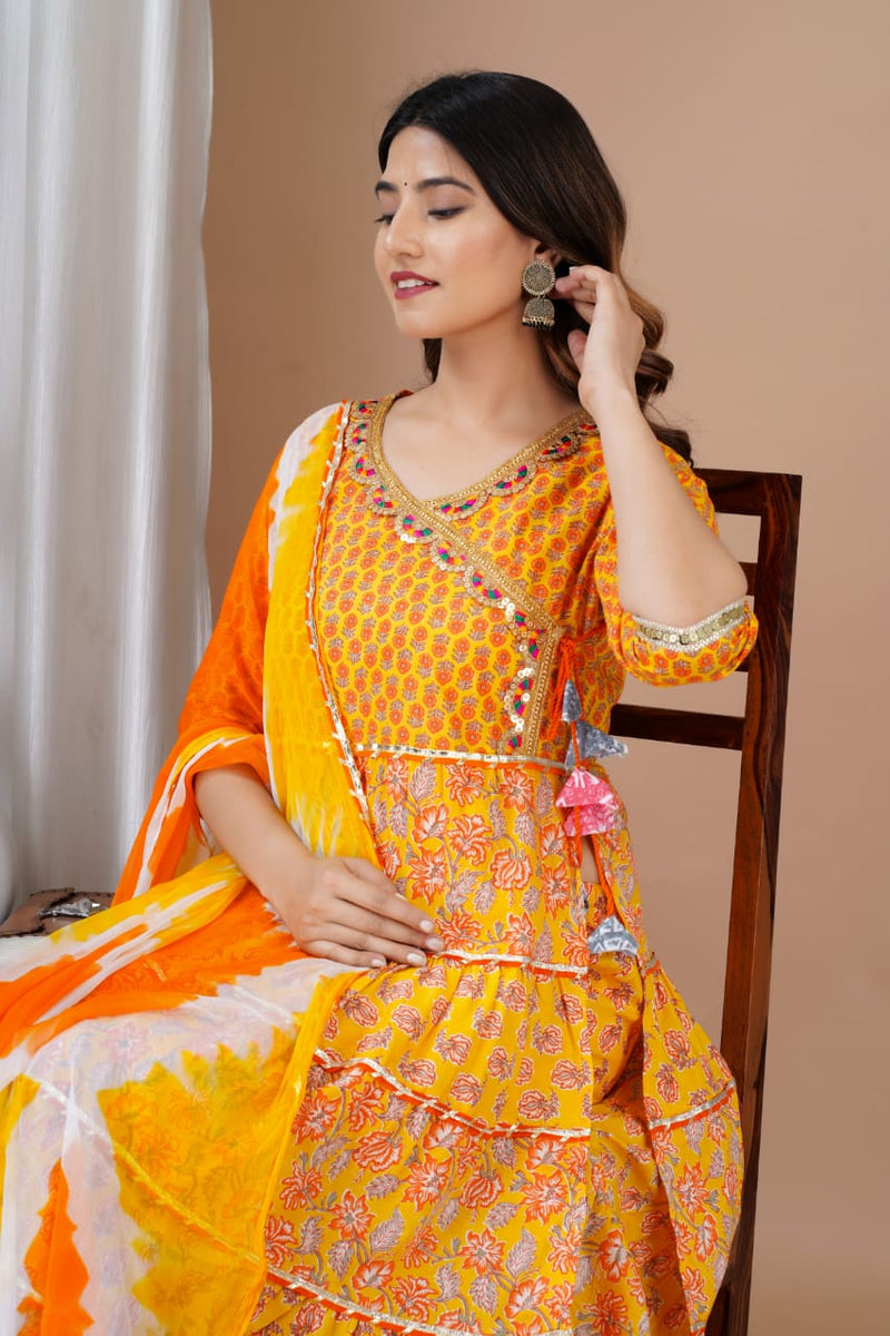 Full flair kurti with full flair sharara and dupatta sets (SWRD40)