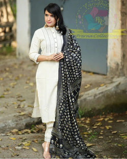 Handloom khadi set with Kantha  Work Suit 💘 (SWRD05)