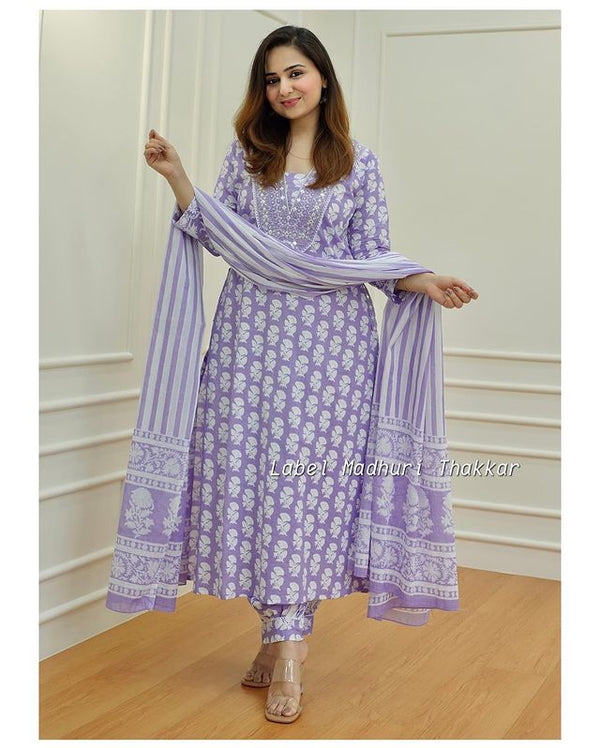 Lavender Embroidery Afghani suit set which is decorated with finest embroidery and motifs. *😍  SWRD75