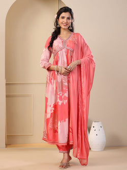 Featuring beautiful MUSLIN ALIA CUT Suit Set which is beautifully decorated with intricate hand embroidery